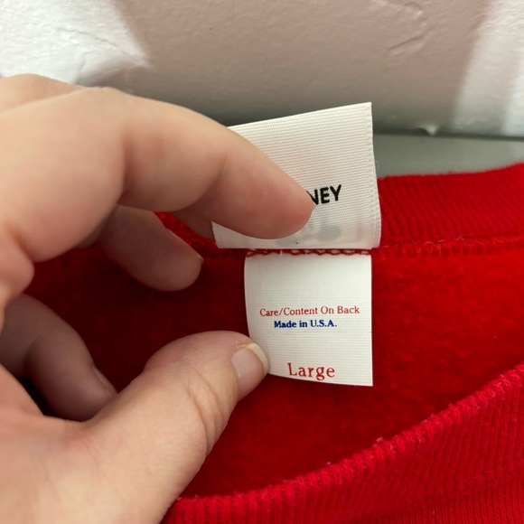 Disney Wear VTG Mickey Mouse Sweatshirt Adult Large Red Made in USA - Picture 7 of 10